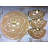 Suite of 1960s lights with glass shades