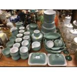 Collection of Denby green glazed tea and dinner ware and ceramics