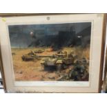 Terence Cuneo limited edition print - Operation Desert Storm - in glazed frame