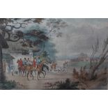 After Dean Wolstenholme, set of four early 19th century hand coloured engravings - Hunting scenes, p