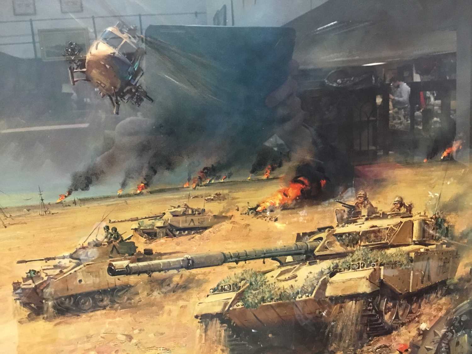 Terence Cuneo limited edition print - Operation Desert Storm - in glazed frame - Image 4 of 4