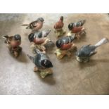 Group of eight Beswick birds