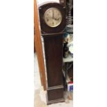 Oak cased grandmother clock together with oak cased wall clock (2)