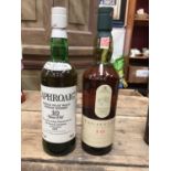 Two vintage bottles of scotch Whisky, including ten year old Laphroaig and sixteen year old Lagavuli