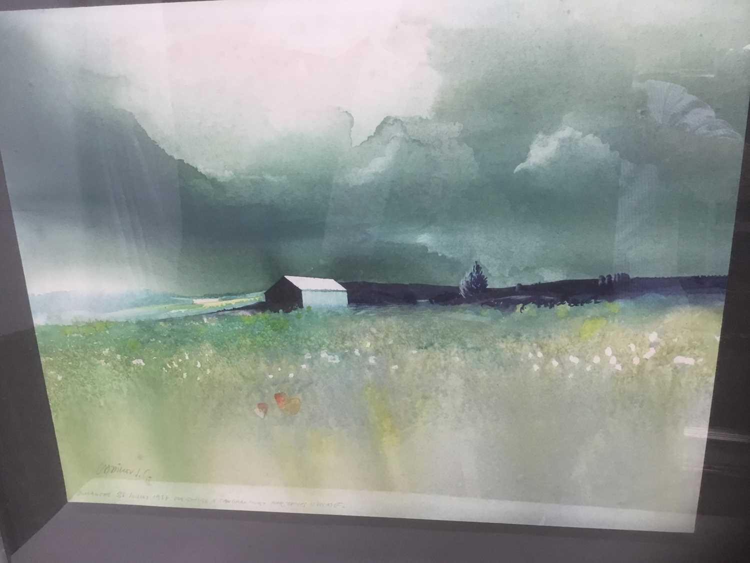 Late 20th century watercolour - French Landscape, indistinctly signed and titled, dated 1987, 43cm x - Image 5 of 7
