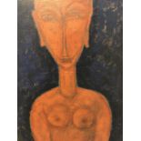Follower of Modigliani oil on canvas figure study