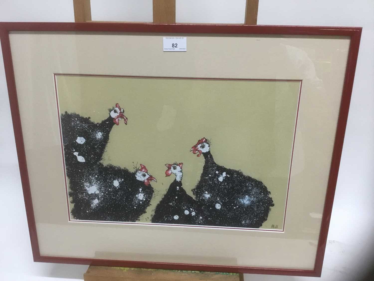 Contemporary limited edition coloured print - Guinea Fowl, 22/75, indistinctly signed, 28cm x 41cm, - Image 2 of 6