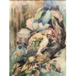 Basil Ede (1931-2016) watercolour - a green woodpecker, signed, 28cm x 21cm, in glazed gilt frame