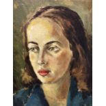 Cecil Riley (1917-2015), oil on canvas portrait of a young woman