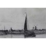 William Lionel Wyllie (1851-1931) signed artist proof etching - Gorinchern, Holland, 19cm x 48cm, in