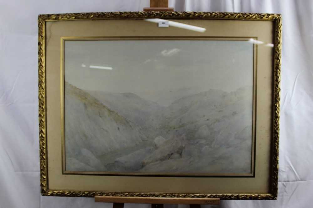 Watercolour of River Herault France, in good carved gilt frame - Image 2 of 7