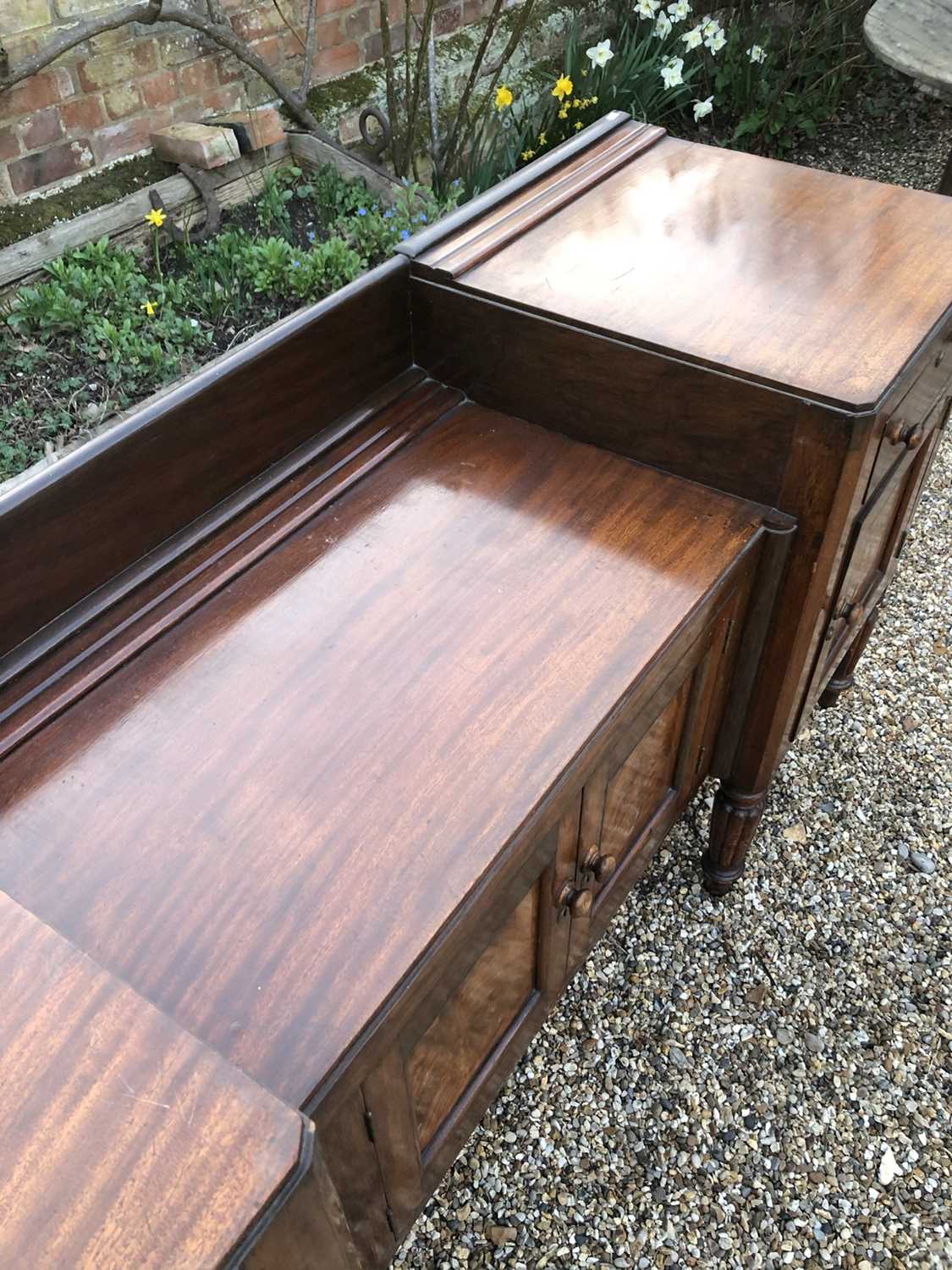 William IV mahogany sideboard with sunk centre and an arrangement of two drawers and four cupboards, - Image 2 of 8