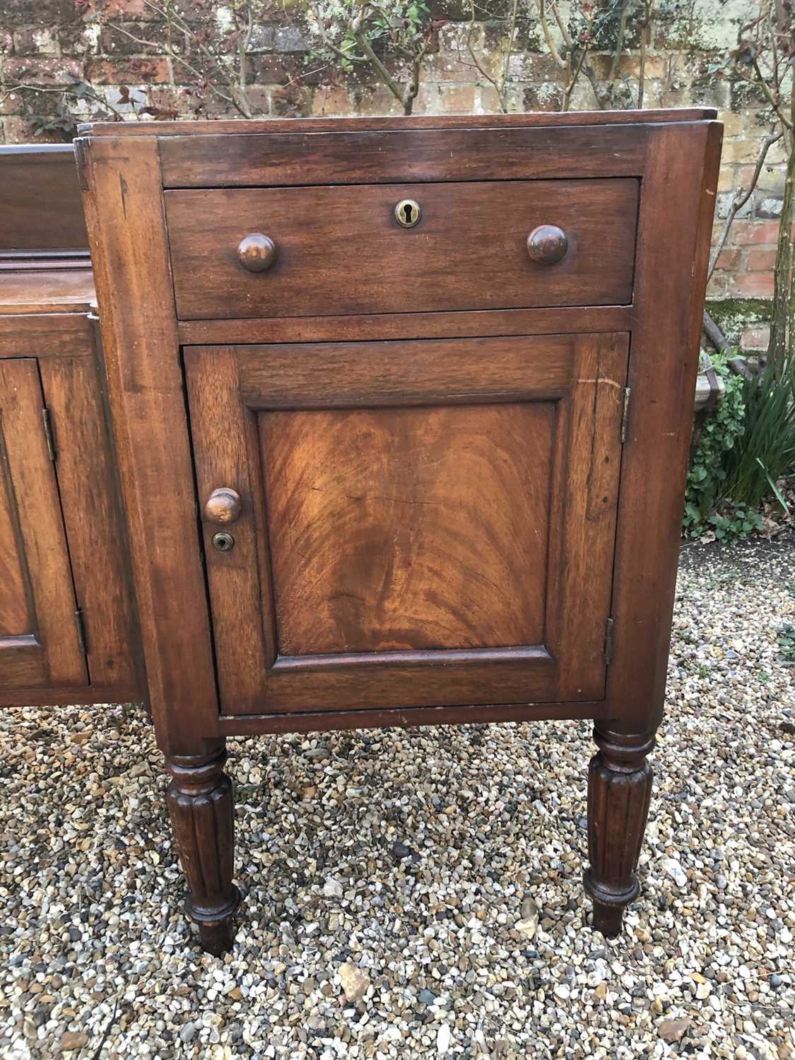 William IV mahogany sideboard with sunk centre and an arrangement of two drawers and four cupboards, - Image 7 of 8