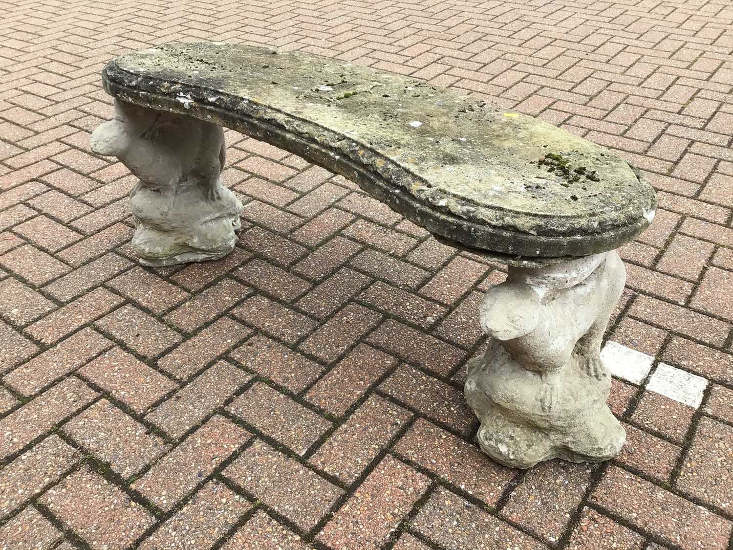 Concrete garden bench with otter supports 115cm x 47cm