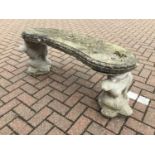 Concrete garden bench with otter supports 115cm x 47cm