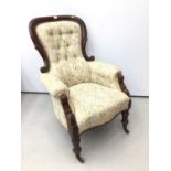 Victorian mahogany framed spoon back chair