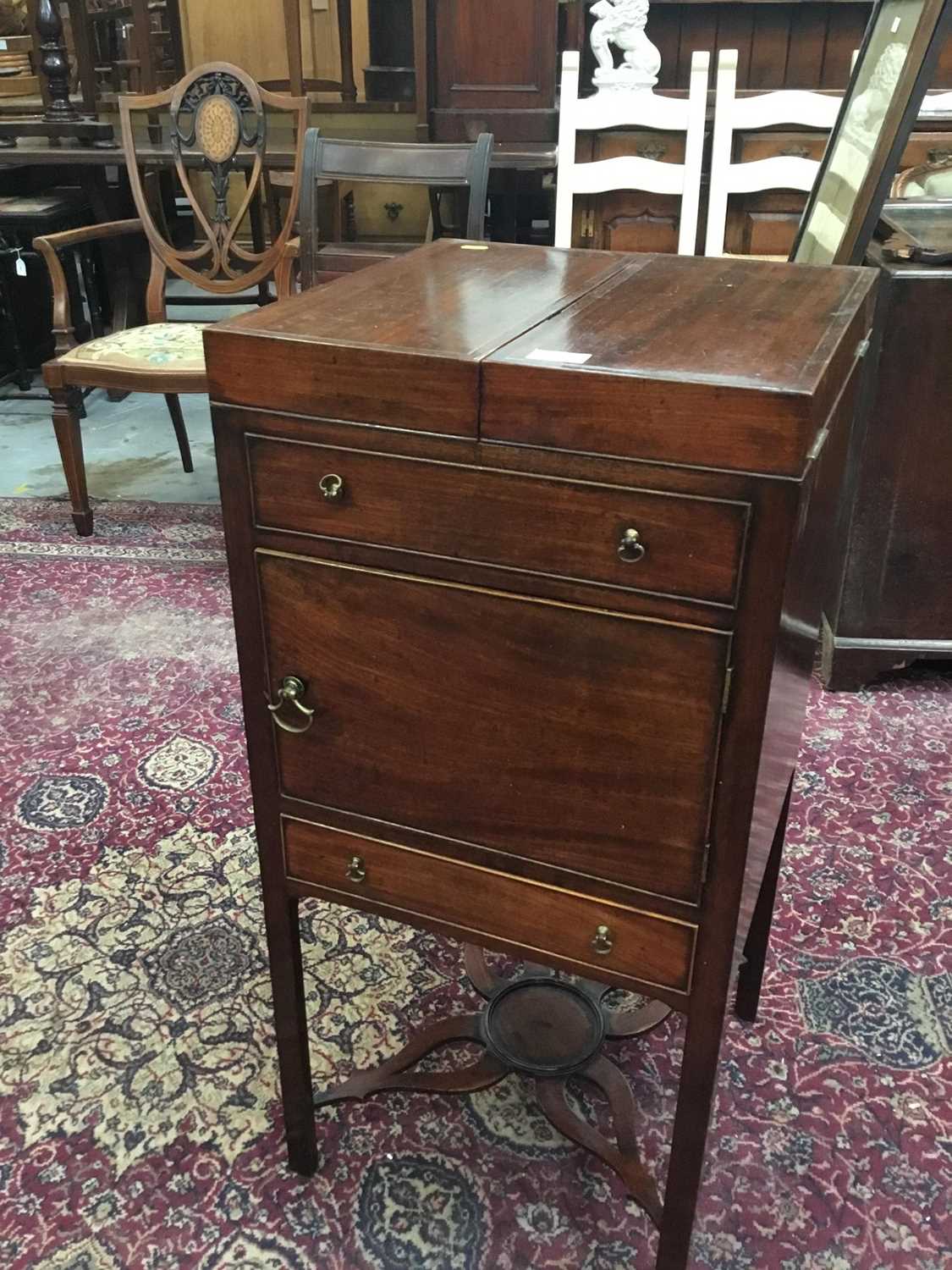 George III mahogany bedside cupboard