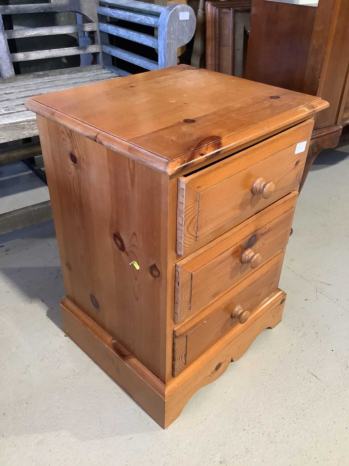 Pine chest of two short and three long drawers, 90cm wide x 45cm deep x 94cm high and a pair of pine - Image 2 of 7