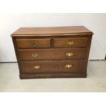 Antique mahogany chest of two short and two long graduated drawers
