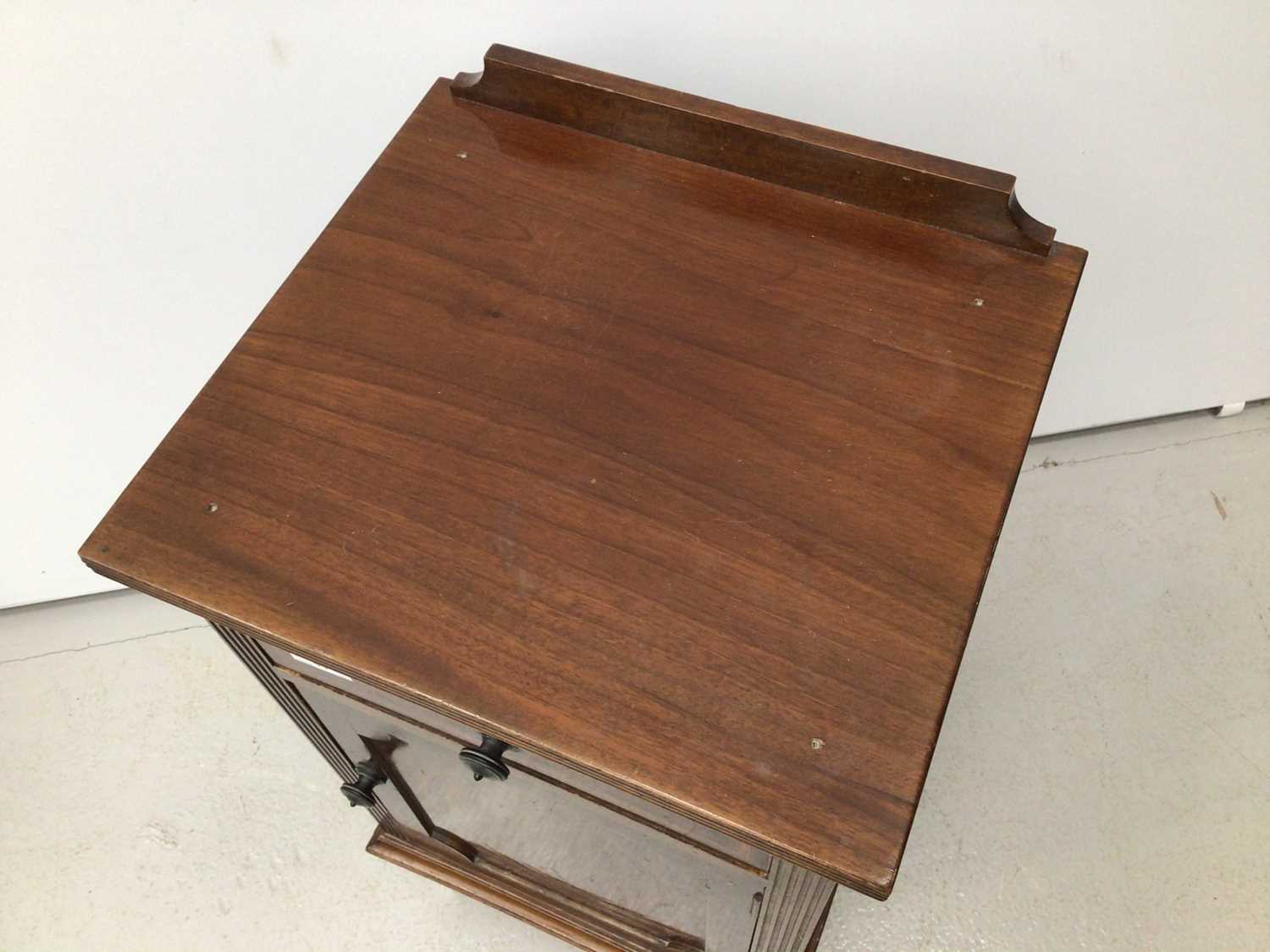 Ewardian inlaid mahogany bedside cupboard with single drawer and panelled door below, 40cm wide x 78 - Image 4 of 4