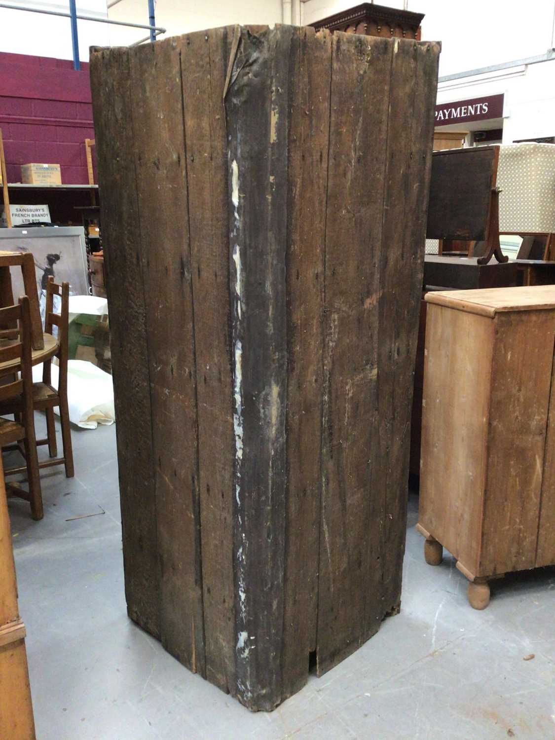 Early 19th century oak two height corner cupboard with panelled doors 183 cm high, 96 cm wide - Image 2 of 3