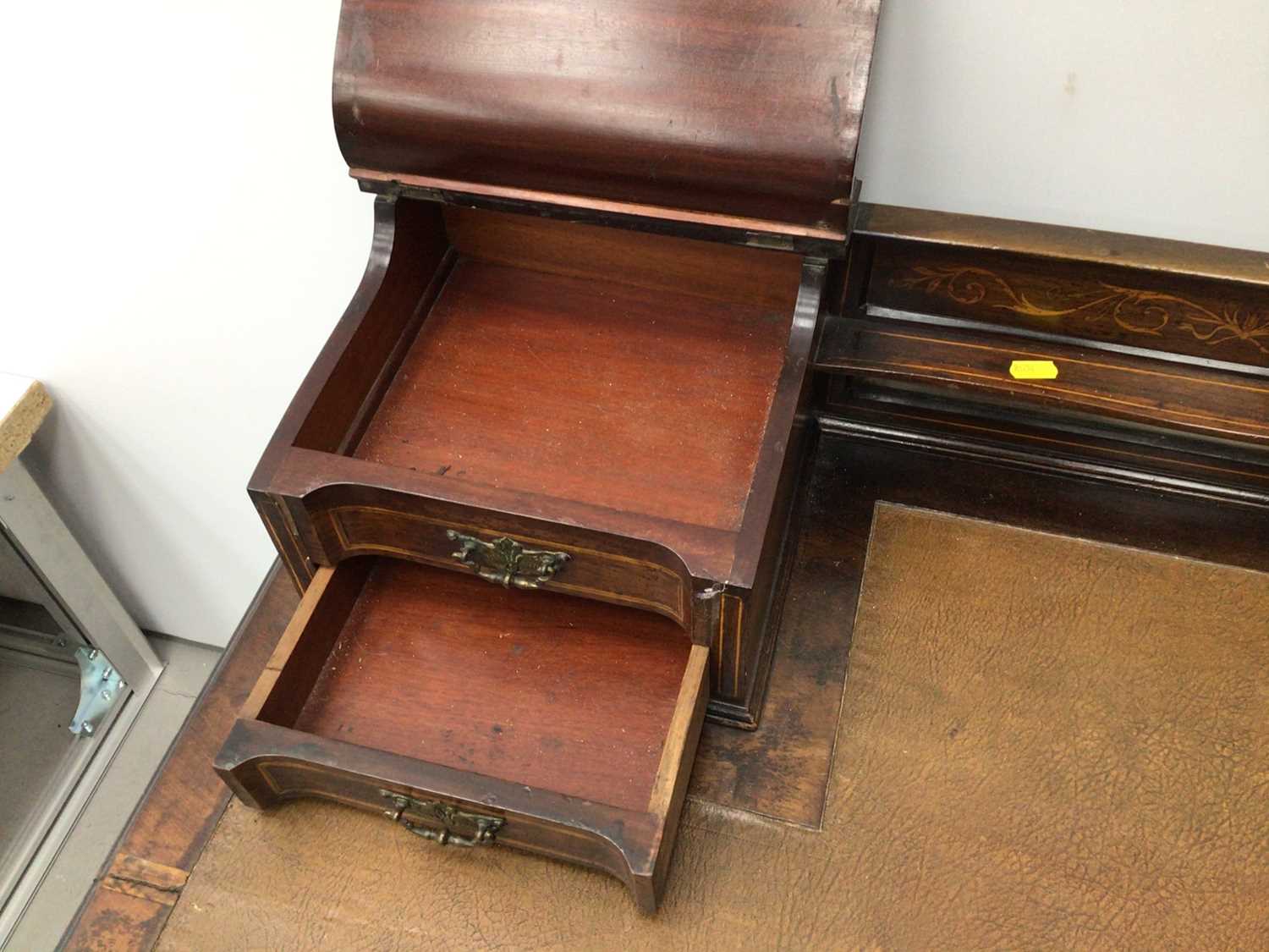 Edwardian rosewood amd inlaid desk by James Schoolbred and Co - Image 4 of 7