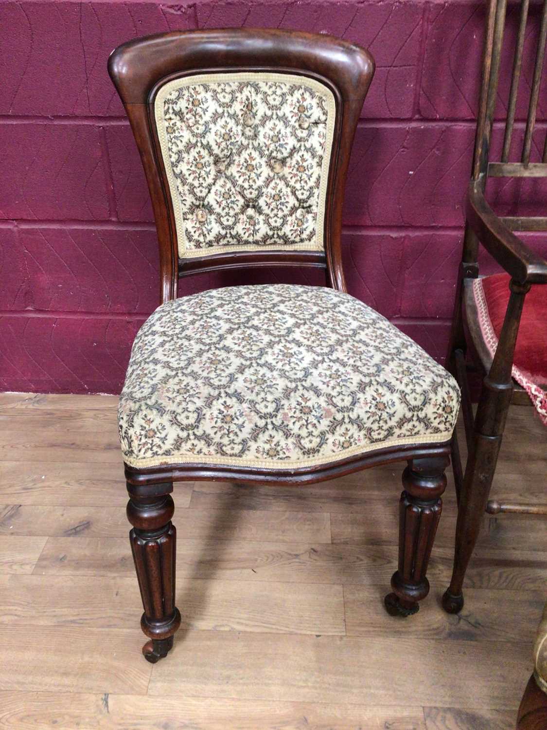 Victorian childs chair, together with two Victorian chairs, Mackintosh style stick back chair - Image 4 of 5