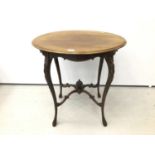 Edwardian mahogany oval occasional table on slender cabriole legs 68cm wide