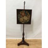 Early Victorian mahogany pole screen