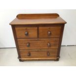 Victorian mahogany chest of two short and two long drawers 89cm wide x 46cm deep x 90 cm high