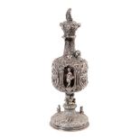 Late 18th/Early 19th century Continental silver Holy Water container of baluster form, with embossed