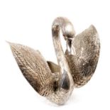 Late 19th/early 20th century cast silver plated centrepiece modelled in the form of a swan