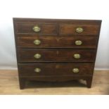 George III mahogany chest of two short and three long drawers