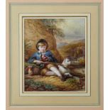 Paul Falconer Poole, RA, NWS, (1807-1879) Good 19th century Scottish watercolour depicting young man