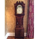 19th century mahogany cased longcase, the arched painted dial, signed Seth & Norath, Liverpool,