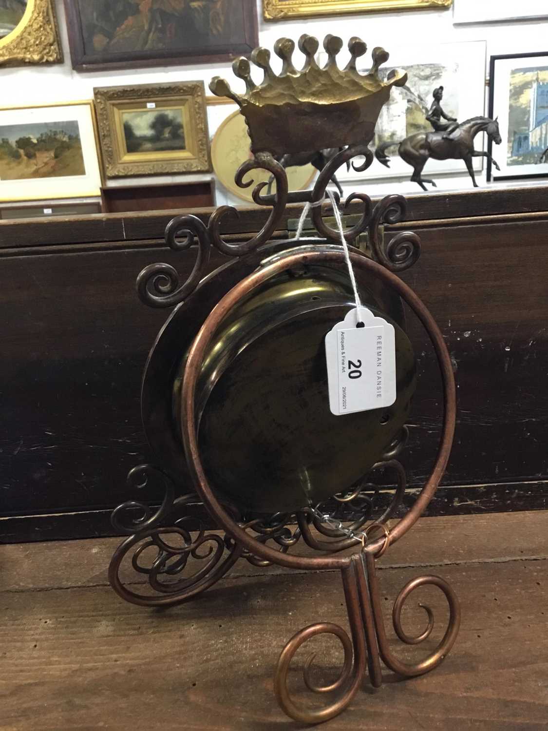 Late 19th century French Holosteric Barometer with silvered dial in ornate brass stand with Viscount - Image 6 of 6