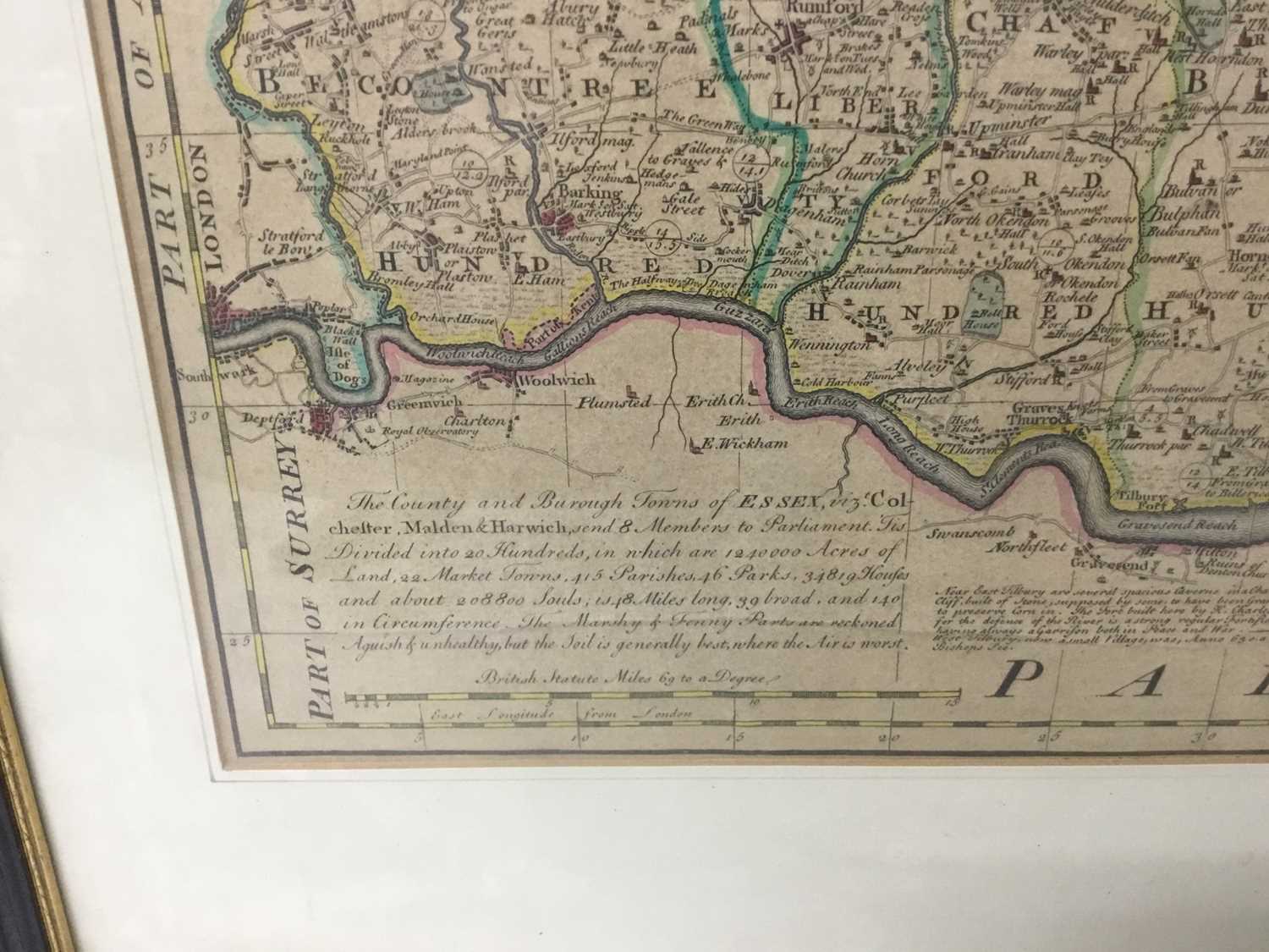 Emanuel Bowen - 'An accurate map of the County of Essex divided into its Hundreds', 18th century, 70 - Image 4 of 4