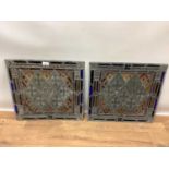 Two stained glass 19th century cut and leaded glass panels