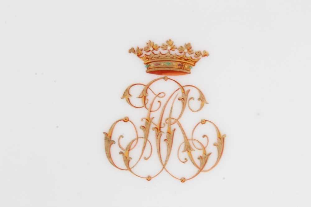 French porcelain plate with gilt crown and initials to centre - Image 2 of 4