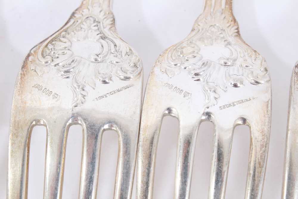 Six Late 19th/early 20th Century German Silver Dinner Forks, Rococo pattern, from the Royal Prussian - Image 7 of 8