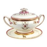 Wedgwood creamware tureen and stand with armorial