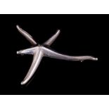 Tiffany & Co. silver starfish brooch by Elsa Peretti, hallmarked London 2005. Approximately 62mm. In