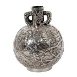 Late 19th/early 20th century Chinese Export silver bottle vase,