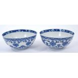 Good pair of Chinese blue sprig and white porcelain bowls, Chenghua marks but 18th/19th century, pai