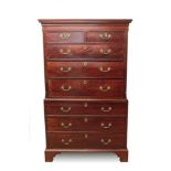 George III mahogany chest on chest