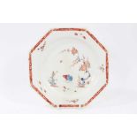 Bow octagonal plate, c.1765, painted with the Two Quail pattern, 21.5cm across