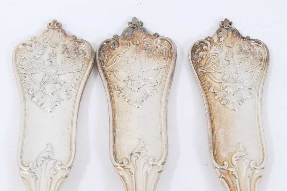 Six Late 19th/early 20th Century German Silver Dinner Forks, Rococo pattern, from the Royal Prussian - Image 3 of 8