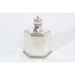 Edwardian silver tea caddy of hexagonal form, with slip on cover