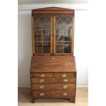 George IV mahogany bureau bookcase