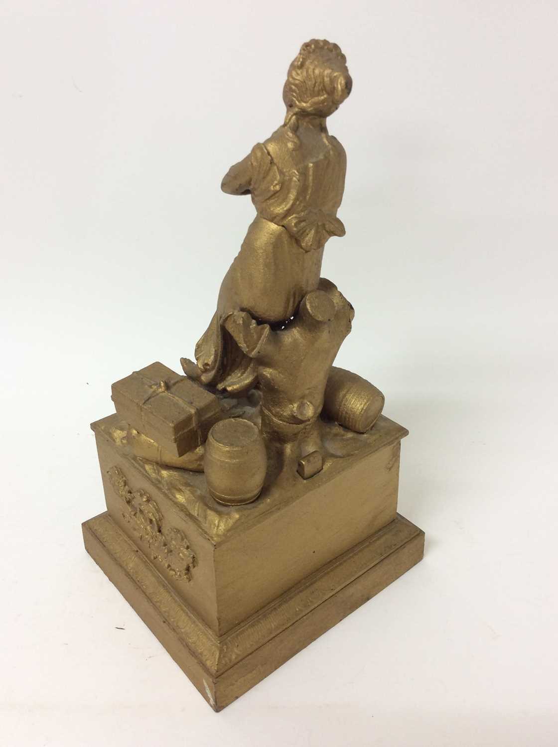 19th century Continental inkstand of classical form depicting figure sitting on tree stump - Image 3 of 3